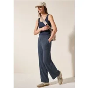 Cecil Dames Wide Legs gestructureerde broek in Blauw