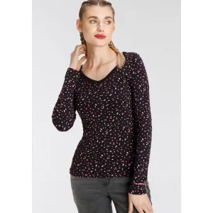 KangaROOS Shirt met lange mouwen met hanzeprint all-over (1-delig)