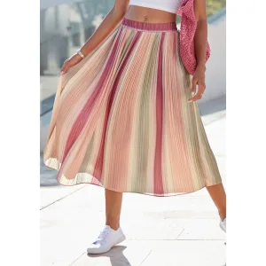 Vivance Plissérok met kleurverloop, midi rok, zomerrok
