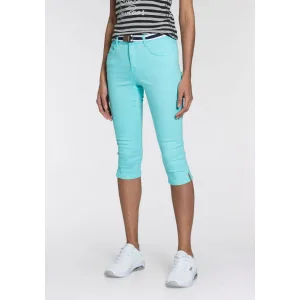 KangaROOS Capri jeans Capri-jeans met riem Skinny fit, met split, normale taille (set, Met een afneembare riem)