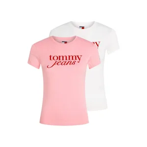 TOMMY JEANS T-shirt TJW 2PACK ESSENTIAL LOGO TEE (set, 2-delig)