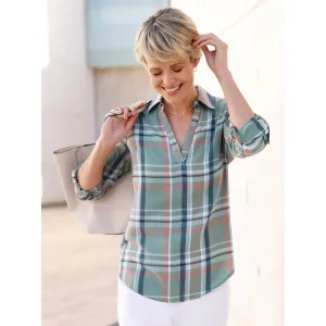 Classic Basics Geruite blouse