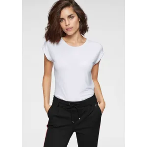 Tamaris T-shirt Korte mouwen, regular fit, effen, met ronde hals