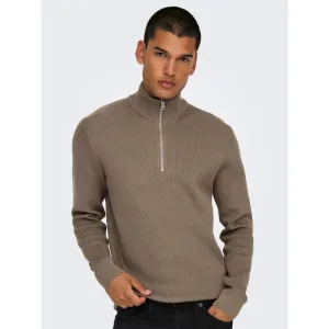 ONLY & SONS Gebreide trui ONSPHIL REG 12 STRUC HALF ZIP KNIT NOOS