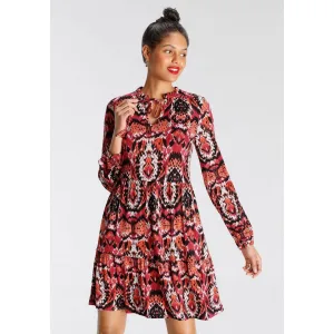 Tamaris Mini-jurk feestelijke gelegenheden, van jersey stof, lange mouwen