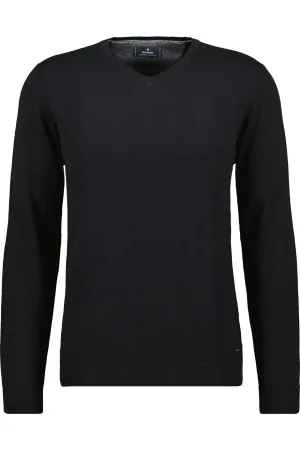 RAGMAN Trui V-halszwart, Effen