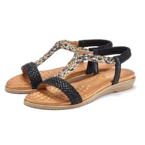 Vivance Sandalen Sandalette, zomerschoen met gevlochten banden en zachte voetbed