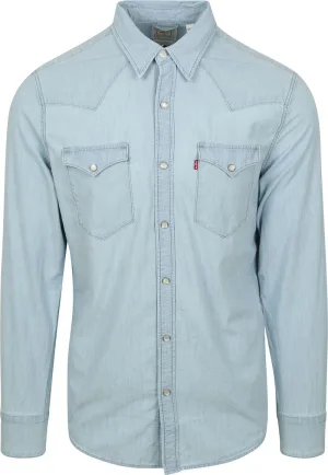 Levi’s Barstow Western Overhemd Lichtblauw
