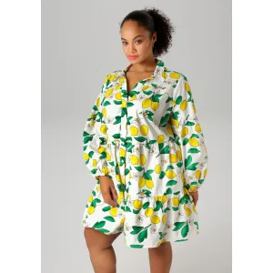 Aniston PLUS Lange tuniek in effen kleuren of met citroenprint – nieuwe collectie
