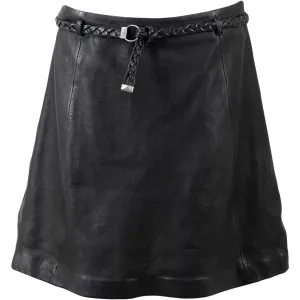 Mauritius Leren rok GWHalie met een gevlochten riem (set, 2-delig, Incl. vlekriem)