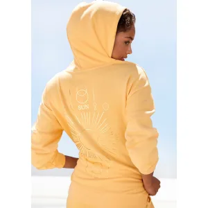 Buffalo Hoodie Capuchon sweatshirt met grote rugprint – met glanseffect, loungewear