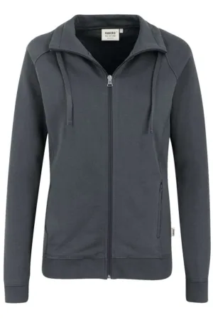 HAKRO Dames Sweatjacket donkergrijs, Effen