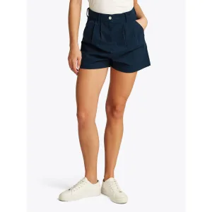 TOMMY JEANS Chino-short TJW CLAIRE HR PLEATED SHORT met tailleplooien, met logoborduurwerk