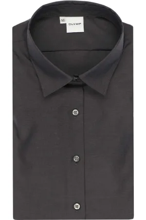 OLYMP Luxor Dames Overhemd antraciet, Effen
