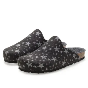 Vivance Pantoffels van vilt met verwarmend kurken voetbed & sterrenprint, pantoffel, klomp