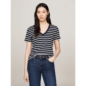 Tommy Hilfiger T-shirt SLIM CODY V-NK SS met geborduurd logo