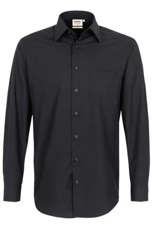 HAKRO Overhemd zwart, Effen