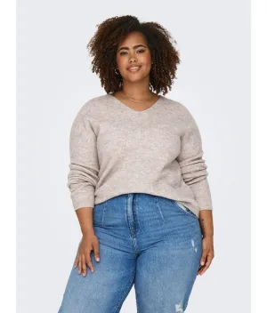 ONLY CARMAKOMA Gebreide trui CARCAMILLA V-NECK L/S PULLOVER KNT NOOS