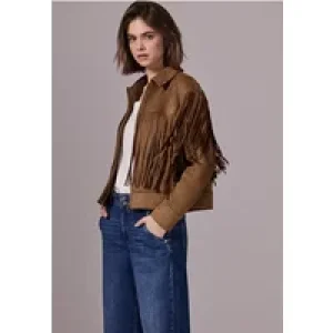 Street One Studio Dames Velours jas met franjes in Bruin