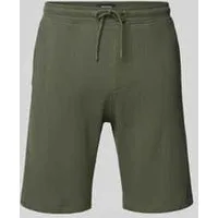 MCNEAL Korte regular fit broek met structuurmotief