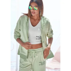 Buffalo Capuchonsweatvest met statement print, loungepak