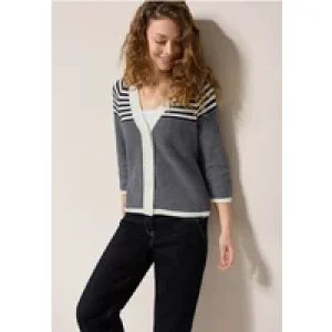 Cecil Dames Vest met structuurmix in Blauw