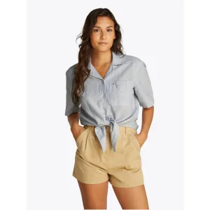 TOMMY JEANS T-shirt TJW CRP LINEN SS SHIRT met borstzak, logo-borduursel