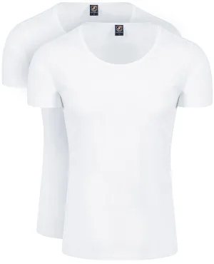 Suitable Otaru T-Shirt Brede Ronde Hals Wit 2-Pack