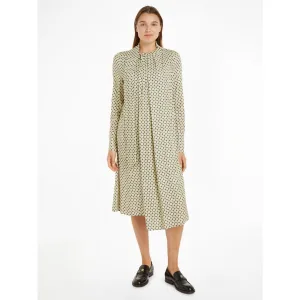 Tommy Hilfiger Blousejurk FOULARD DRAPED MIDI DRESS met tommy hilfiger merklabel