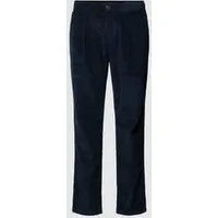 Marc O’Polo Tapered fit corduroy broek met vaste bandplooien, model ‘Osby’