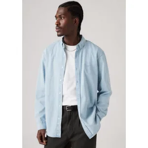 Levi’s® Overhemd met lange mouwen AUTHENTIC BUTTON DOWN met ton-in-ton logo-borduursel op de borst