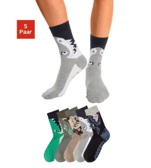 Sokken met dierenmotieven (5 paar)