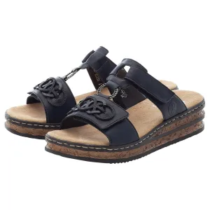 NU 20% KORTING: Rieker Slippers , plateau, zomerschoen, pantoffels met juwelenelementen