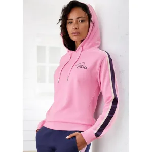 Vivance Hoodie met contrasterende accentueringen, loungeanzug (1-delig)