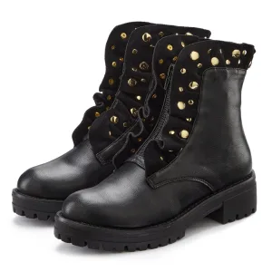 Lascana Laarzen met ritssluiting met glinsterende steentjes en kleine ruches, laarsjes, ankle boots