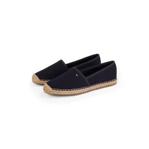 Tommy Hilfiger Espadrilles FLAG CANVAS ESPADRILLE , slippers, flats, comfortabele schoen met bamboe bekleding en decoratieve naden