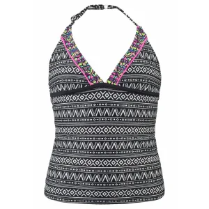 Buffalo Tankini met etnoprint en contrastdetails
