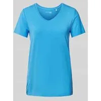 Schiesser T-shirt met geribde V-hals