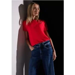 Street One Dames Shirt in effen kleur in Rood