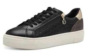 Tamaris Plateausneakers vrijetijdsschoen, lage schoen, veterschoen in vegan uitvoering