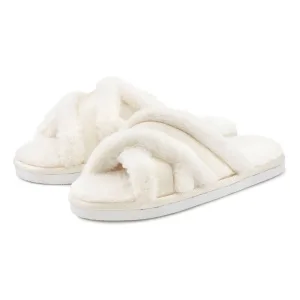 Vivance Pantoffels Pantoffel, Pluche Pantoffels met kruisbandage, pantoffel, slipper, mule, open schoen vegan