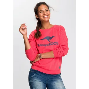 KangaROOS Sweatshirt Lange mouwen, figuurvolgende snit, met print, ronde hals