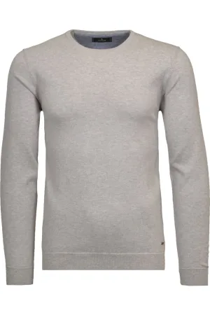 RAGMAN Gebreide trui ronde halslichtgrijs, Effen
