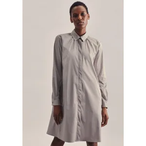 seidensticker Zomerjurk Zwarte roos Lange mouwen kraag uni