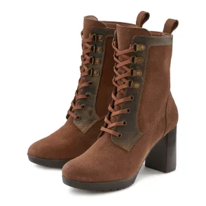 Lascana Hoge veterschoenen Ritslaarzen, high heel laarsjes met blokhak