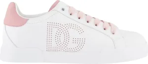 Dolce&Gabbana Low-Top Sneakers – Dames Portofino Sneaker Wit/Roze in wit
