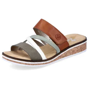 NU 20% KORTING: Rieker Slippers , sleehak, zomerschoen, pantoffels met klittenband