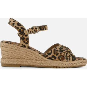 Tamaris Tamaris Leopard Espadrilles met hak bruin Textiel