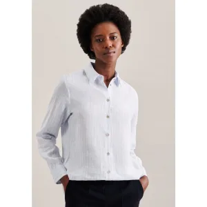 seidensticker Overhemdblouse Zwarte roos Lange mouwen kraag garenverver