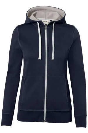 HAKRO Dames Jas met capuchon Marine, Effen